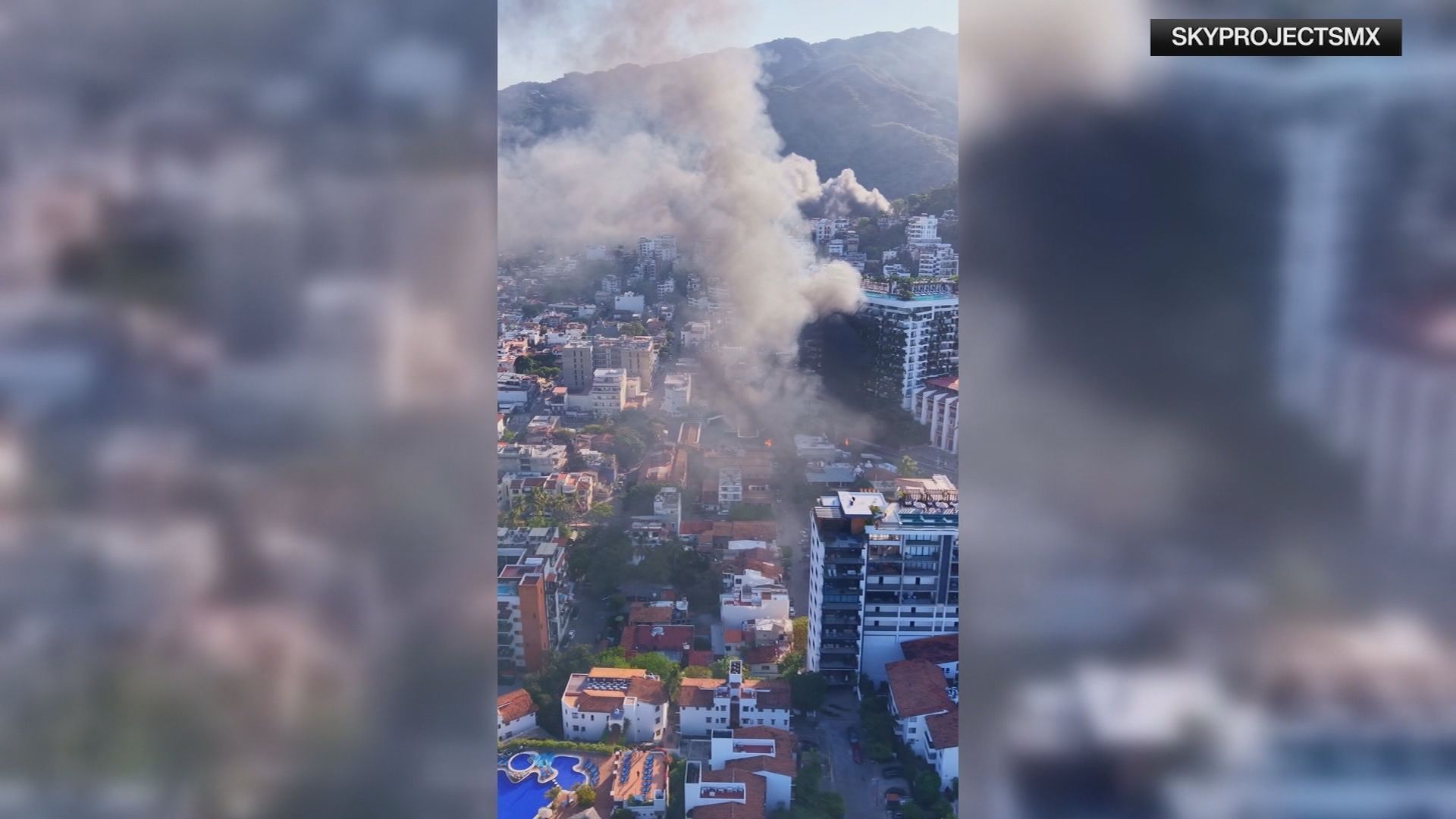 Drone mostra incêndios no México após morte de El Mencho