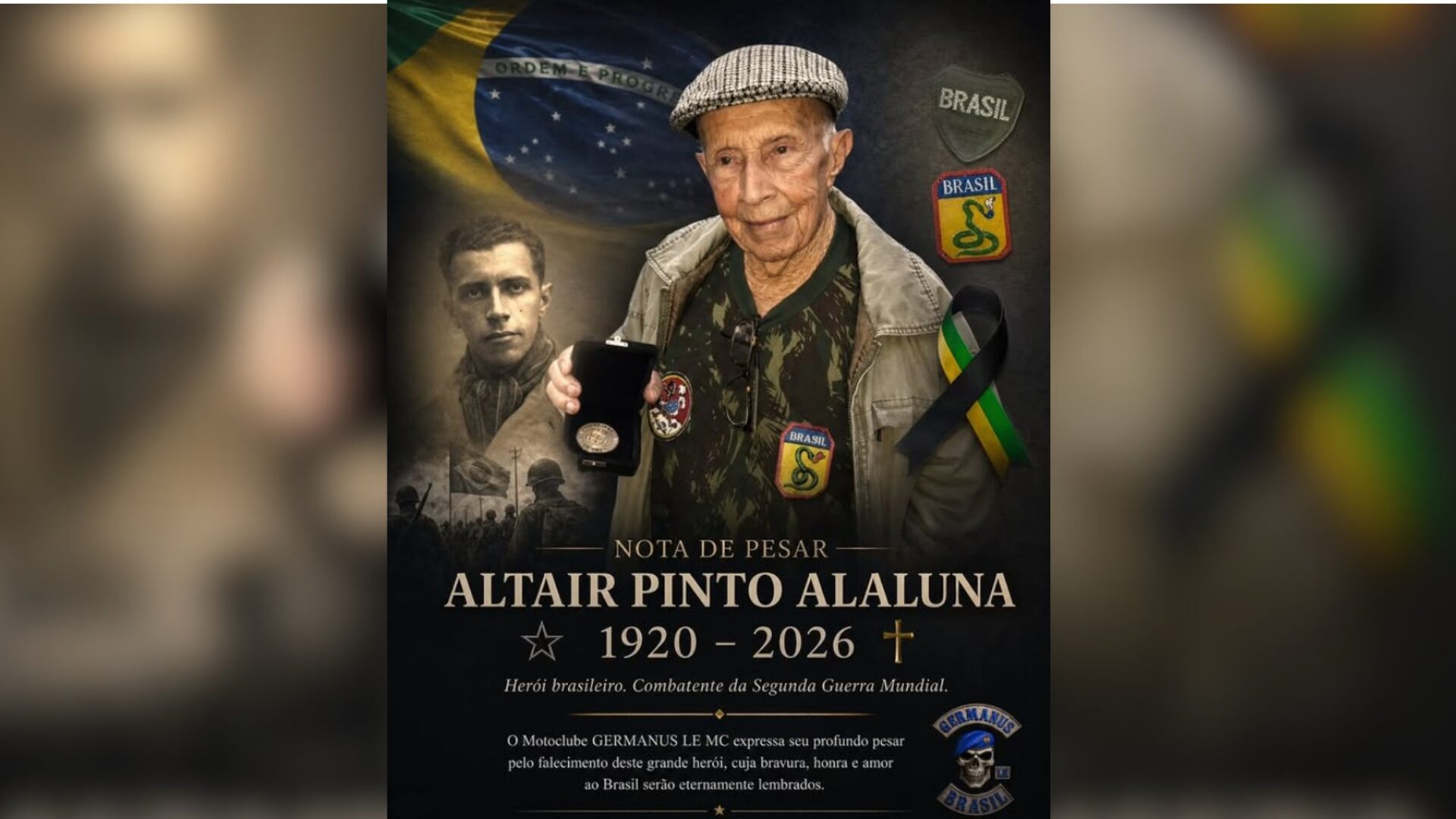 Ex-combatente da Segunda Guerra Mundial morre aos 105 anos no RJ
