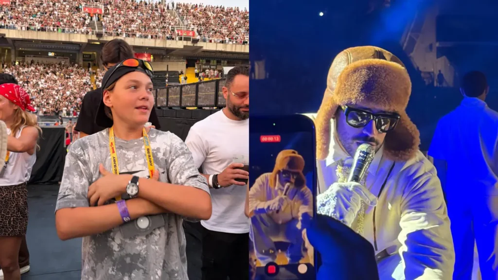 Filho de Neymar curte show de Bad Bunny com a mãe na Espanha