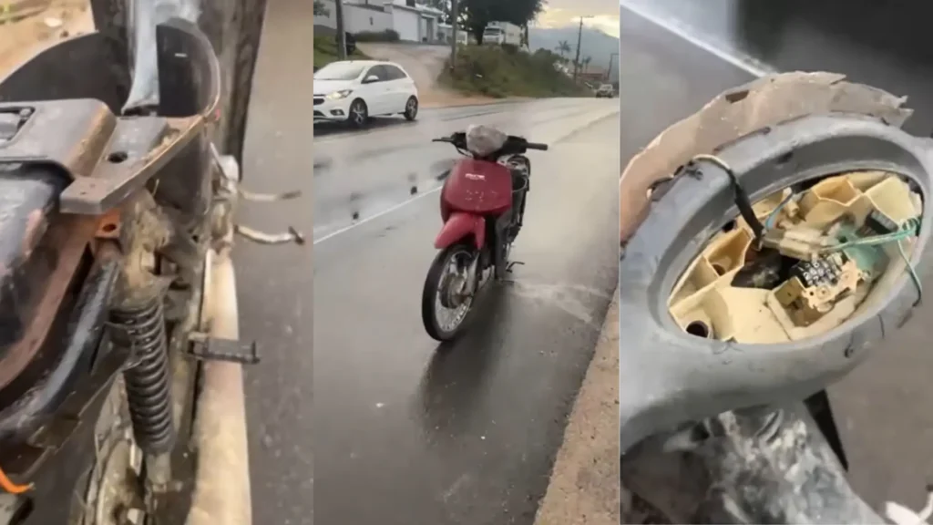 Moto "pelada" é flagrada em rodovia de Santa Catarina com estilo
