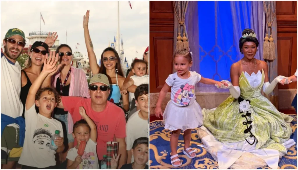 Ex e atual de Neymar se divertem na Disney antes da Copa