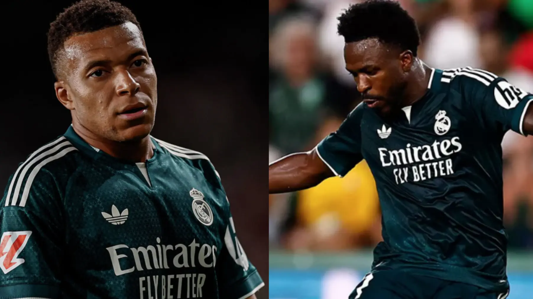 Vini, Mbappé e Konaté escondem mensagem em camisa antes do jogo