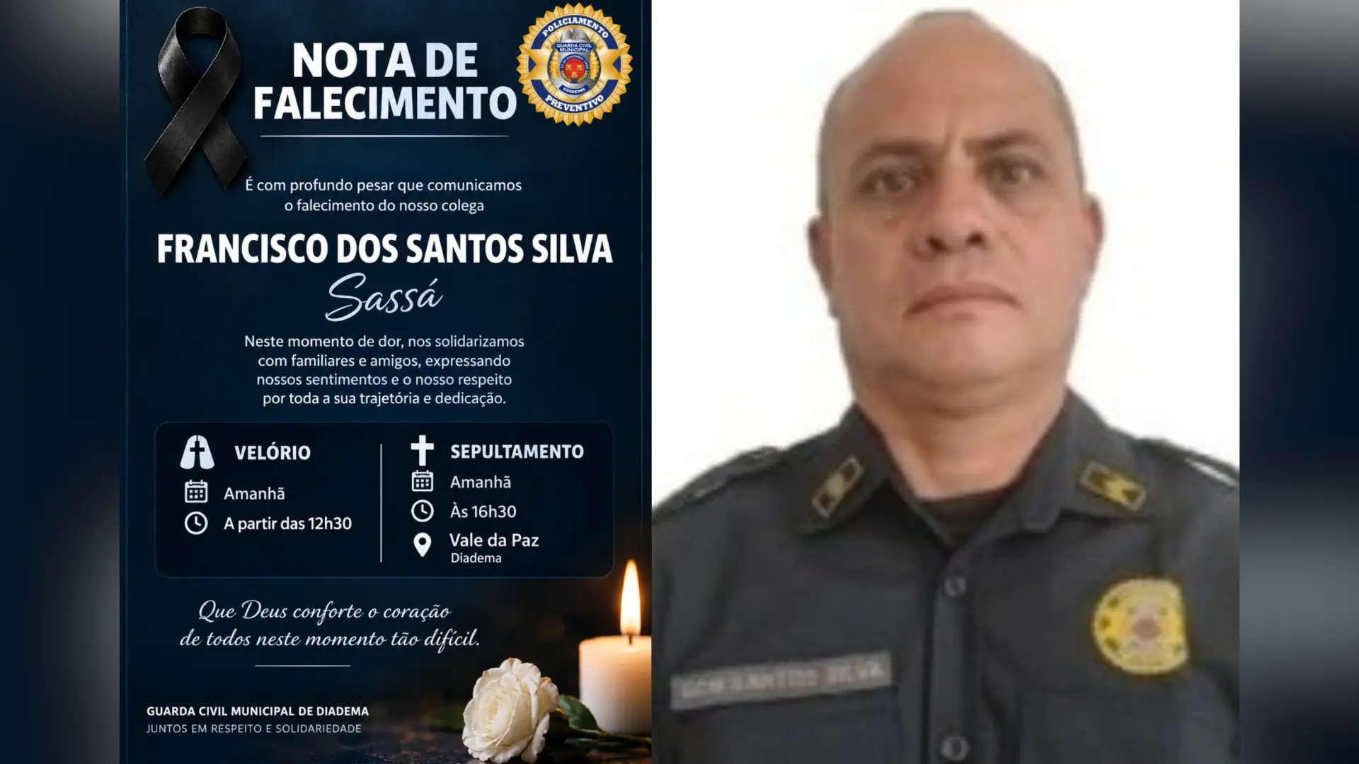 GCM morto durante assalto no ABC Paulista: velório nesta quinta-feira